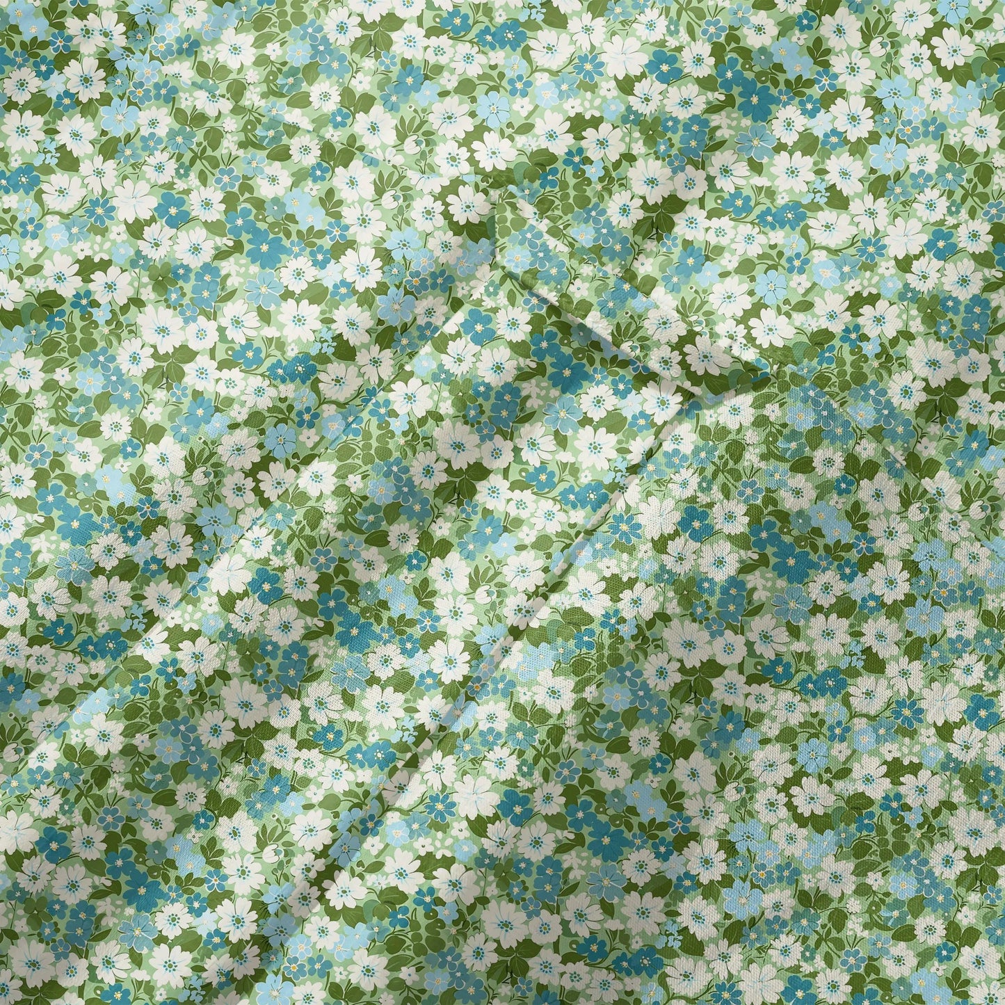 LeosWare® Flower Men's Hawaiian Shirt Short Sleeve Button-up 100% Cotton Green Aloha Fresh Blooms